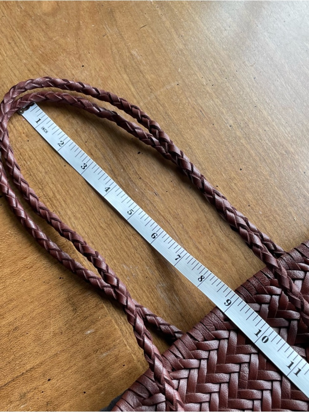 Zara Braided Woven Buffalo Leather Bucket Shoulder Bag - Brown - Picture 16 of 16